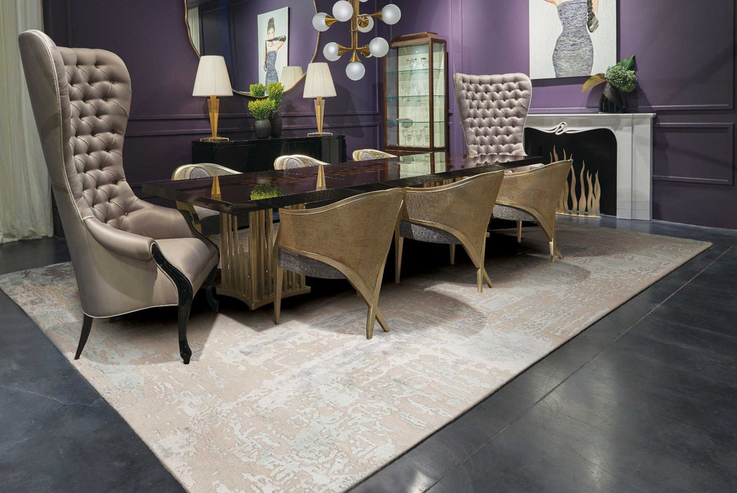 Christopher Guy Wool & Silk Ajmer Misted Morning And Ciel CGS06 Wool Blend Contemporary Area Rug - 12 Ft x Round