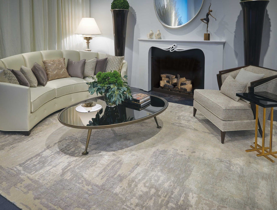 Christopher Guy Wool & Silk Ajmer Misted Morning And Ciel CGS06 Wool Blend Contemporary Area Rug - 12 Ft x Square