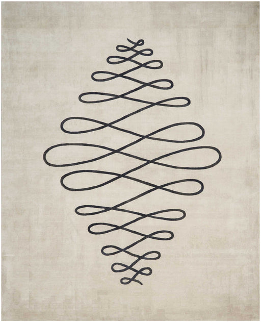 Christopher Guy Wool & Silk Sea Sand CGS09 Wool Blend Contemporary Area Rug - 12 Ft x Round