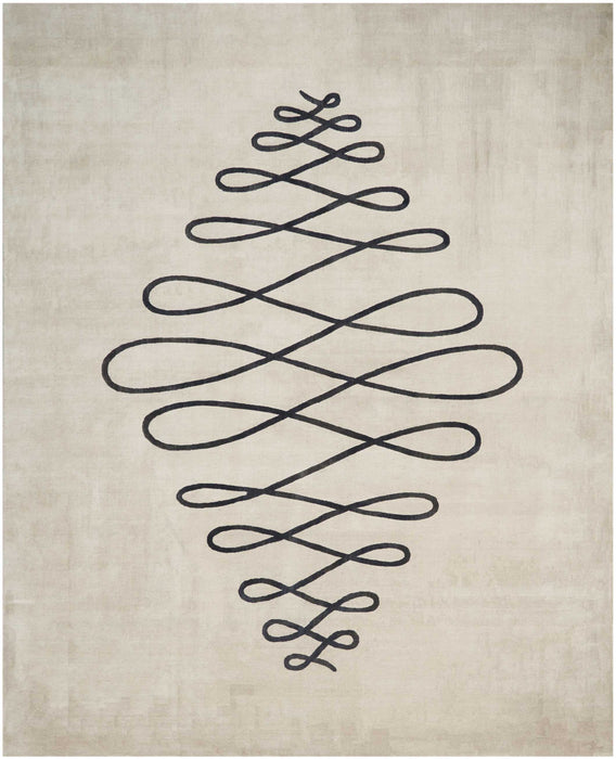 Christopher Guy Wool & Silk Sea Sand CGS09 Wool Blend Contemporary Area Rug - 12 Ft x Round