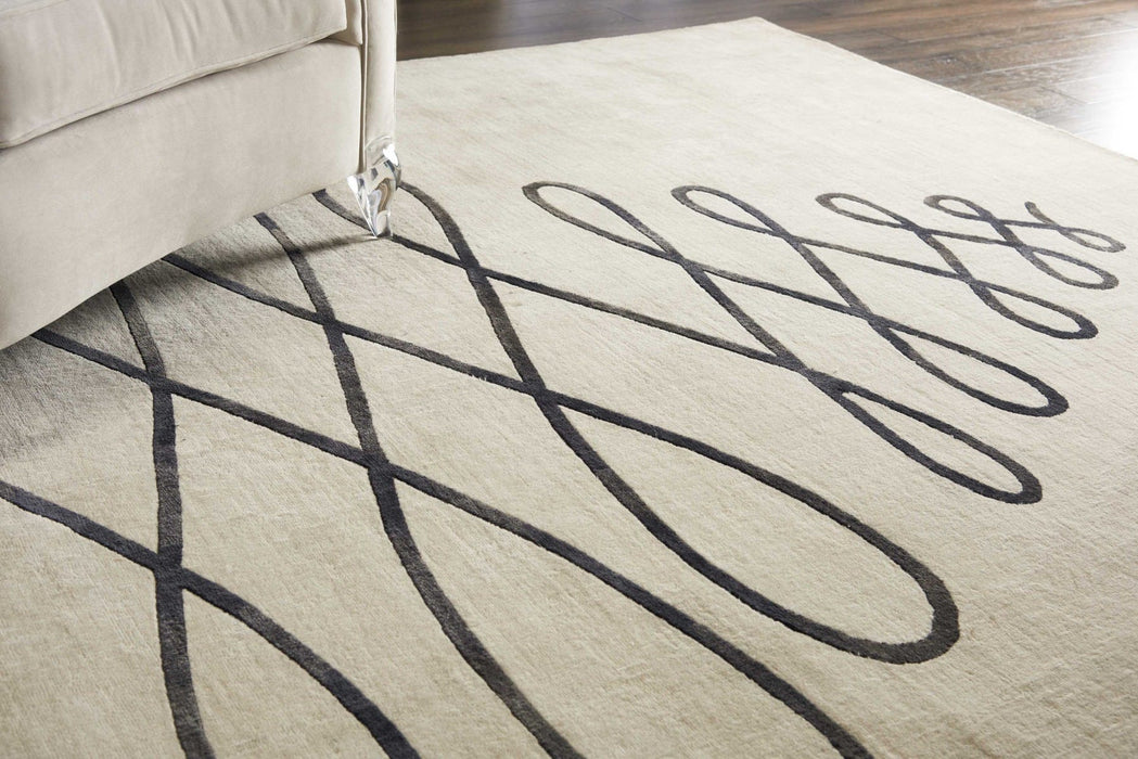 Christopher Guy Wool & Silk Sea Sand CGS09 Wool Blend Contemporary Area Rug - 12 Ft x Square