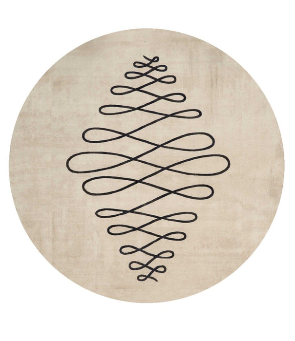 Christopher Guy Wool & Silk Sea Sand CGS09 Wool Blend Contemporary Area Rug - 6 Ft x Round