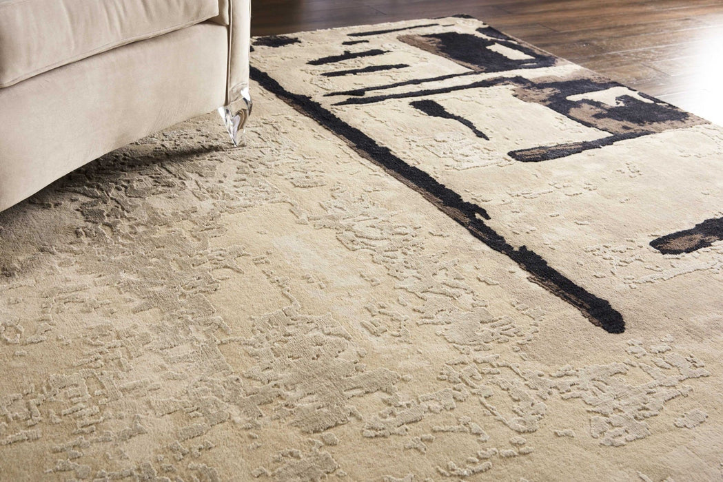 Christopher Guy Wool & Silk Sea Sand CGS11 Wool Blend Contemporary Area Rug - 12 Ft x Round