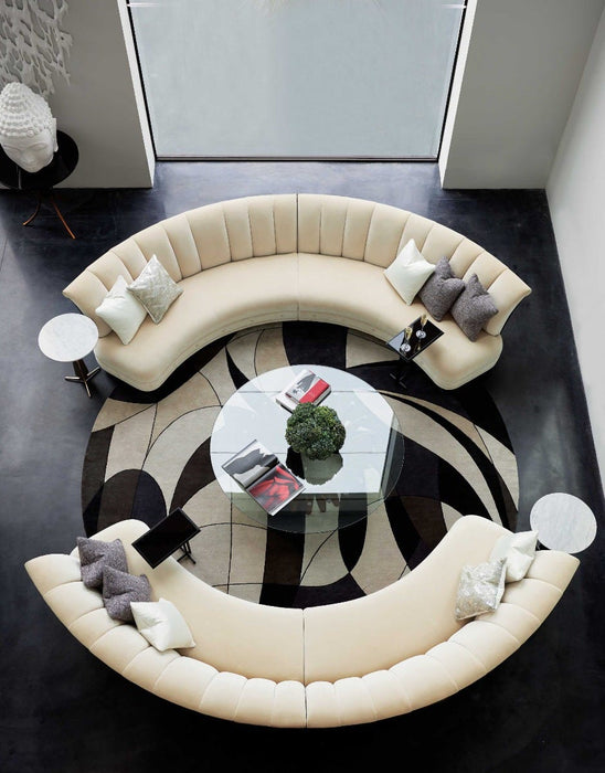 Christopher Guy Wool & Silk Mediterranean Sand CGS18 Wool Blend Contemporary Area Rug - 6 Ft x Round