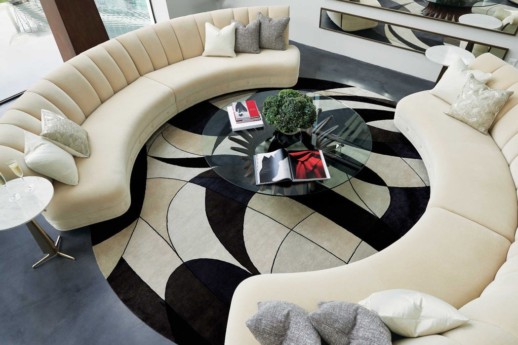 Christopher Guy Wool & Silk Mediterranean Sand CGS18 Wool Blend Contemporary Area Rug - 12 Ft x Round