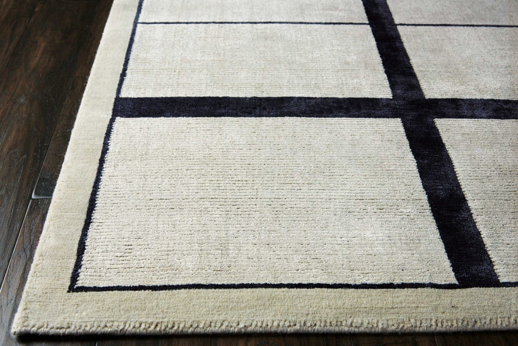Christopher Guy Wool & Silk Silvery Moon CGS19 Wool Blend Contemporary Area Rug - 10 Ft x Round