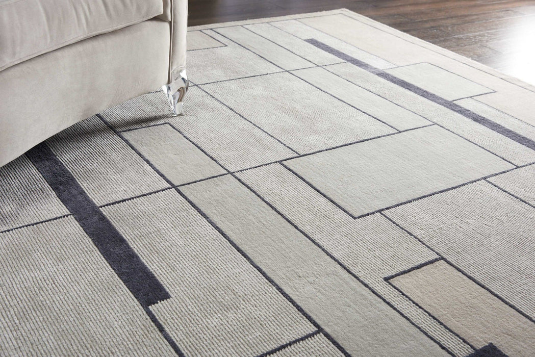Christopher Guy Wool & Silk Silvery Moon CGS19 Wool Blend Contemporary Area Rug - 12 Ft x Square