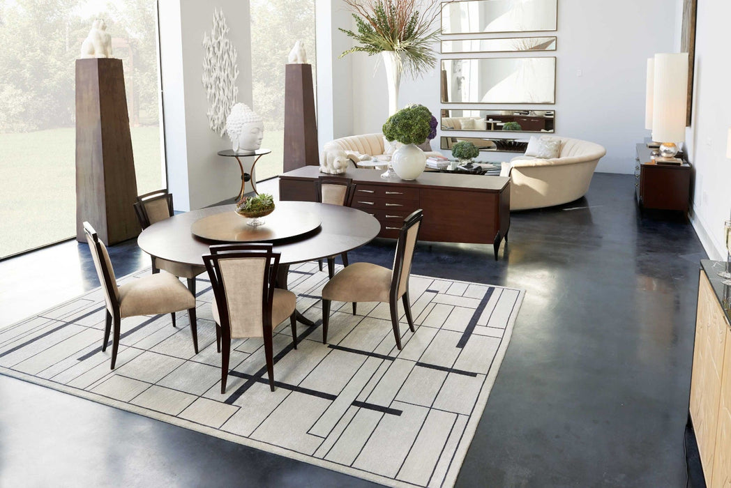 Christopher Guy Wool & Silk Silvery Moon CGS19 Wool Blend Contemporary Area Rug - 12 Ft x Square