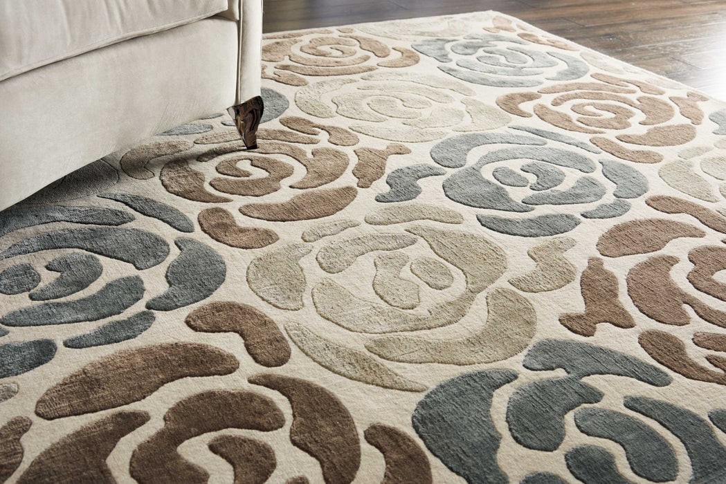Christopher Guy Wool & Silk Mediterranean Sand CGS20 Wool Blend Contemporary Area Rug - 12 Ft x Round