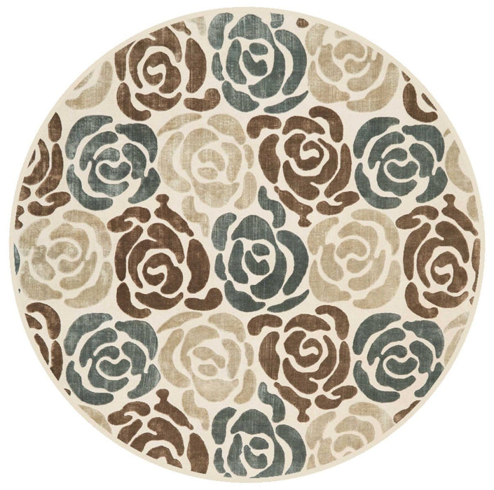 Christopher Guy Wool & Silk Mediterranean Sand CGS20 Wool Blend Contemporary Area Rug - 6 Ft x Round