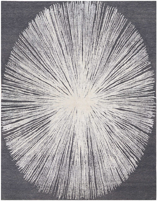 Christopher Guy Wool & Silk Chic Grey CGS21 Wool Blend Contemporary Area Rug - 10 Ft x Round