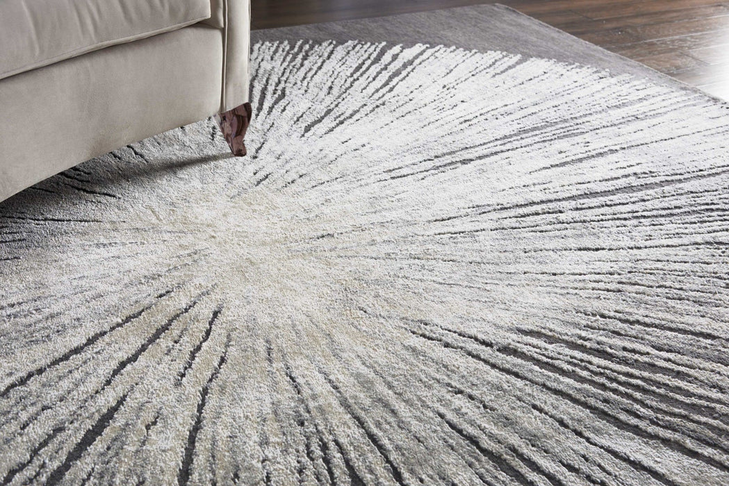 Christopher Guy Wool & Silk Chic Grey CGS21 Wool Blend Contemporary Area Rug - 12 Ft x Round