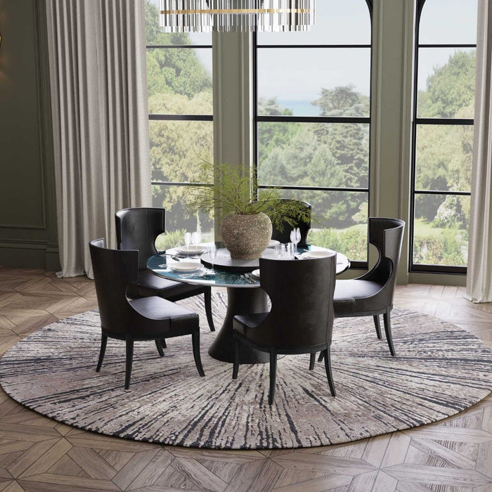 Christopher Guy Wool & Silk Noir CGS21 Wool Blend Contemporary Area Rug - 12 Ft x Round