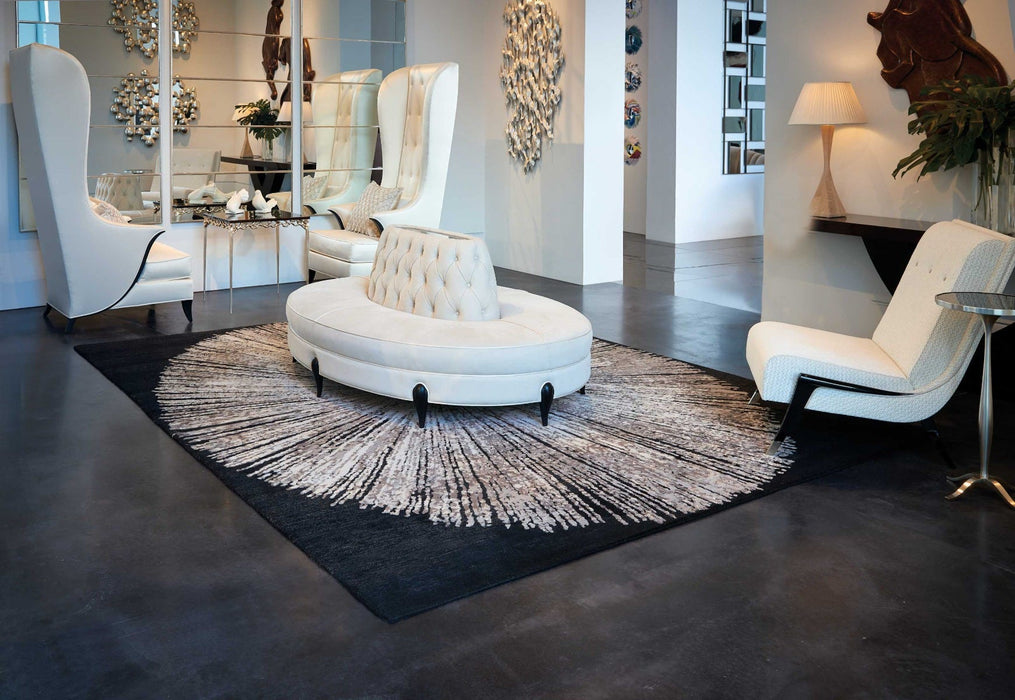 Christopher Guy Wool & Silk Noir CGS21 Wool Blend Contemporary Area Rug - 8 Ft x Round