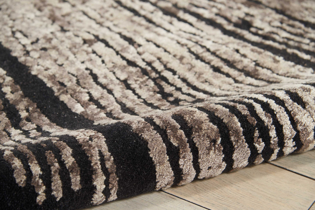 Christopher Guy Wool & Silk Noir CGS21 Wool Blend Contemporary Area Rug - 8 Ft x Round