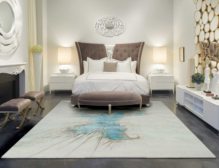 Christopher Guy Wool & Silk Paloma Grey CGS24 Wool Blend Contemporary Area Rug - 12 Ft x Square