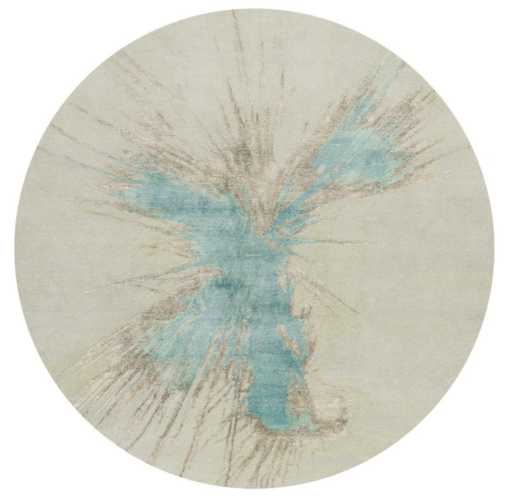 Christopher Guy Wool & Silk Paloma Grey CGS24 Wool Blend Contemporary Area Rug - 10 Ft x Round