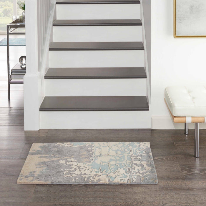 Christopher Guy Wool & Silk Chic Grey CGS26 Wool Blend Contemporary Area Rug - 10 Ft x Round