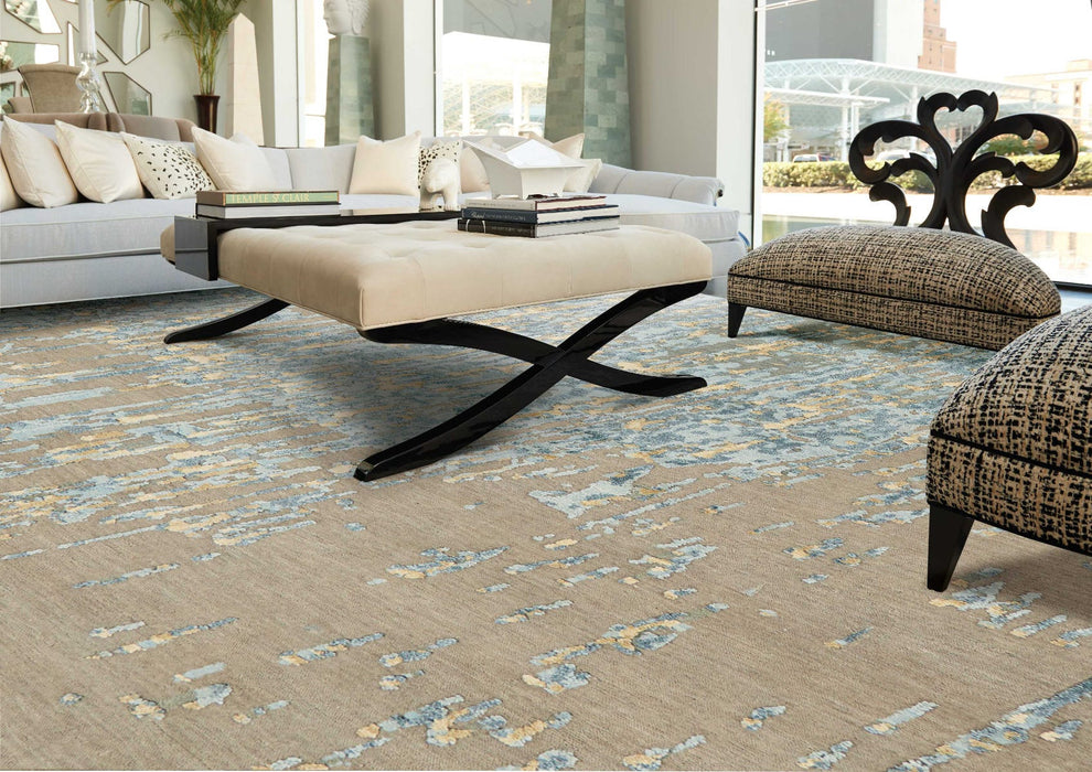 Christopher Guy Wool & Silk Zinc Paloma CGS27 Wool Blend Contemporary Area Rug - 12 Ft x Round