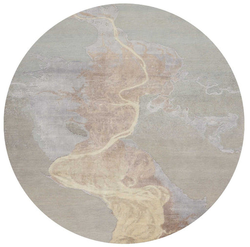 Christopher Guy Wool & Silk Ash CGS29 Wool Blend Contemporary Area Rug - 8 Ft x Round
