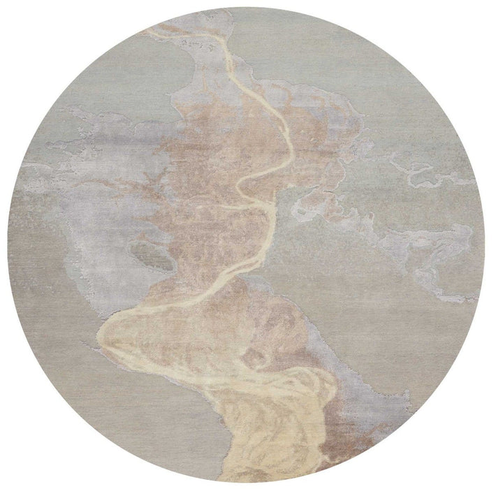 Christopher Guy Wool & Silk Ash CGS29 Wool Blend Contemporary Area Rug - 12 Ft x Square