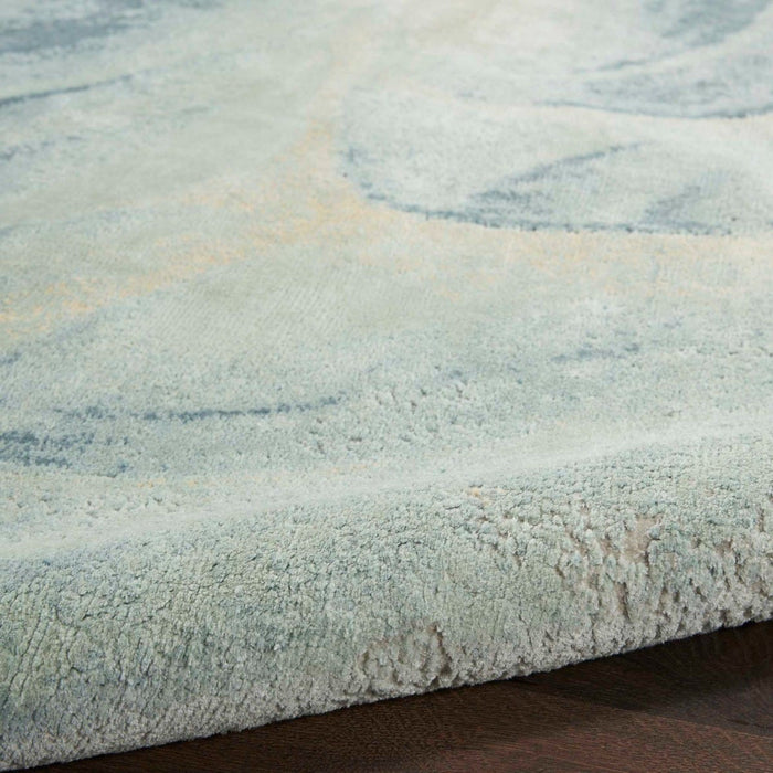 Christopher Guy Wool & Silk Beige Seafoam CGS30 Wool Contemporary Area Rug - 6 Ft x Round