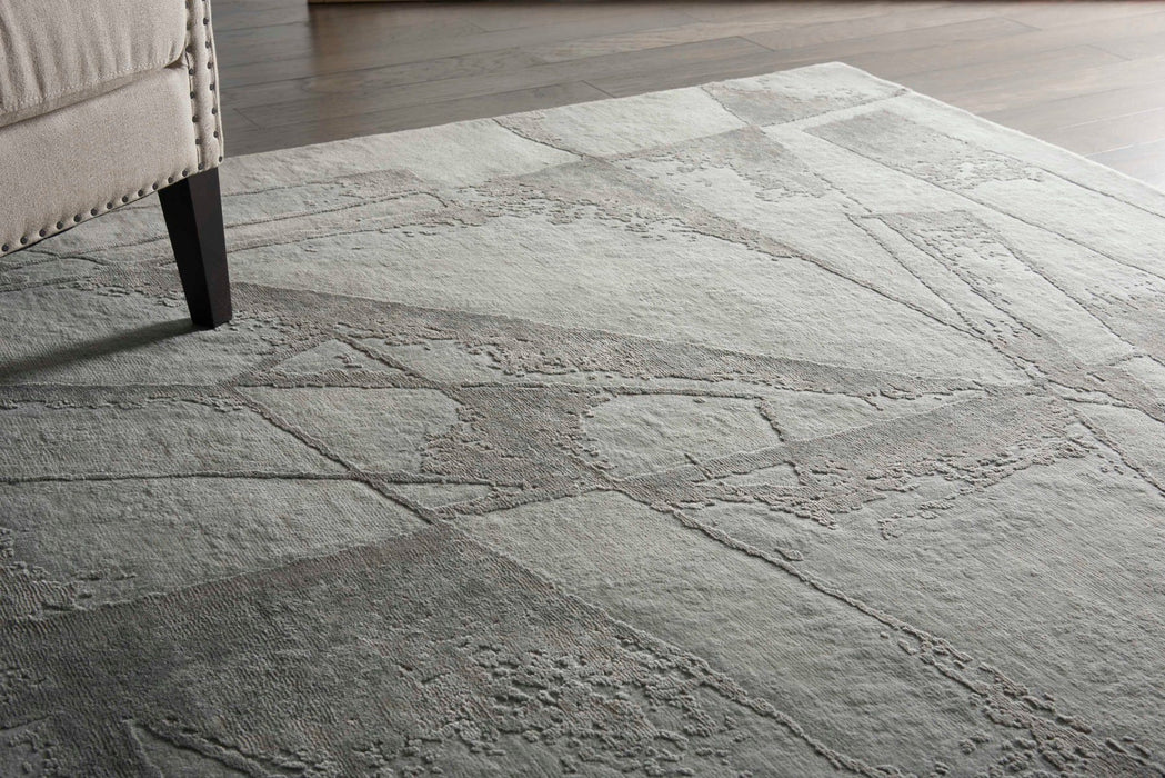 Christopher Guy Wool & Silk Grey CGS32 Wool Contemporary Area Rug - 10 Ft x Round