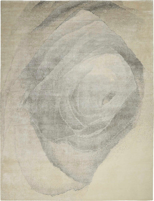 Christopher Guy Wool & Silk Ivory Grey CGS33 Wool Area Rug - 8 Ft x 10 Ft