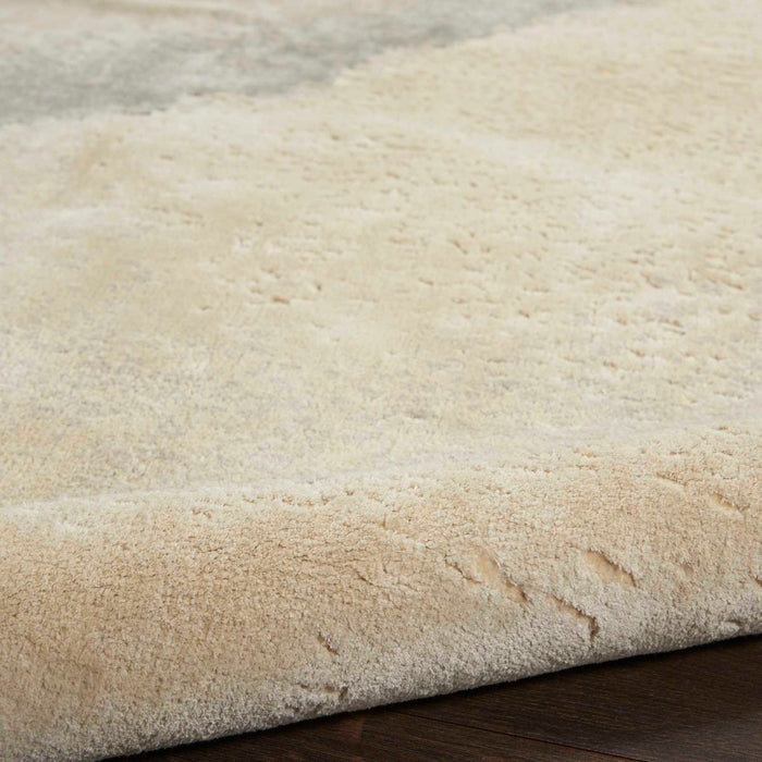 Christopher Guy Wool & Silk Ivory Grey CGS33 Wool Area Rug - 6 Ft x Round