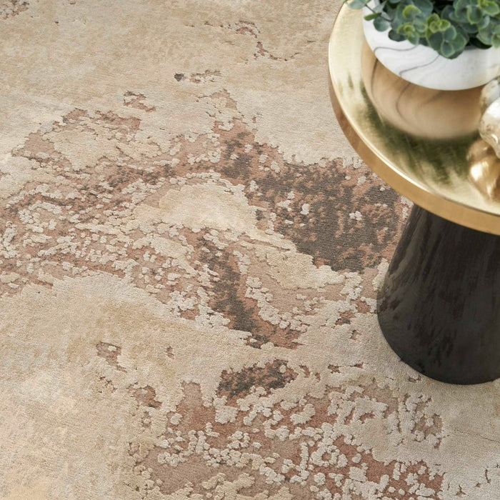 Christopher Guy Wool & Silk Sand CGS35 Wool Blend Contemporary Area Rug - 6 Ft x Round