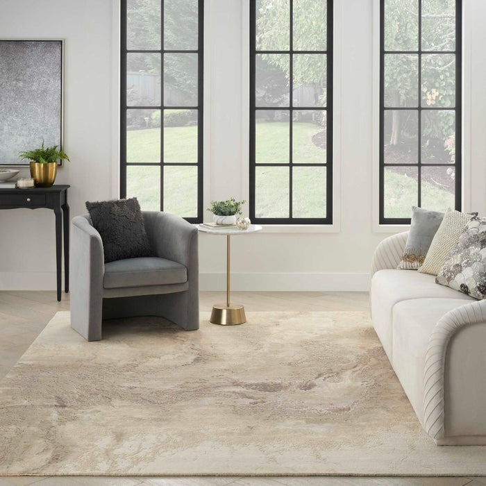 Christopher Guy Wool & Silk Sand CGS35 Wool Blend Contemporary Area Rug - 12 Ft x Round