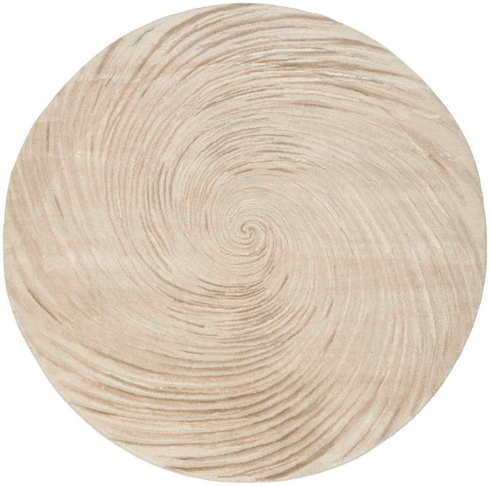Christopher Guy Wool & Silk Ivory Sand CGS39 Wool Blend Contemporary Area Rug - 10 Ft x Round