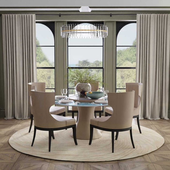Christopher Guy Wool & Silk Ivory Sand CGS39 Wool Blend Contemporary Area Rug - 8 Ft x Round