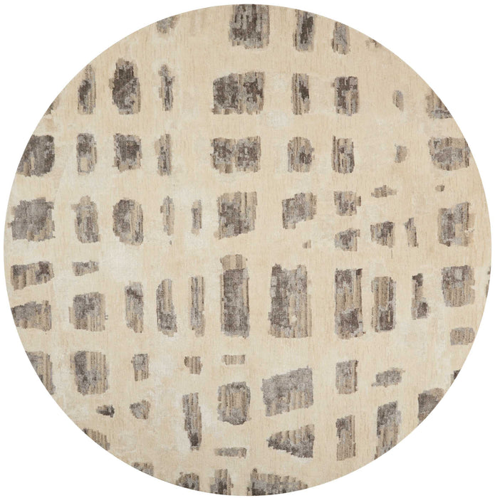 Christopher Guy Wool Marble White Misted Morning CGW12 Wool Blend Contemporary Area Rug - 6 Ft x Round