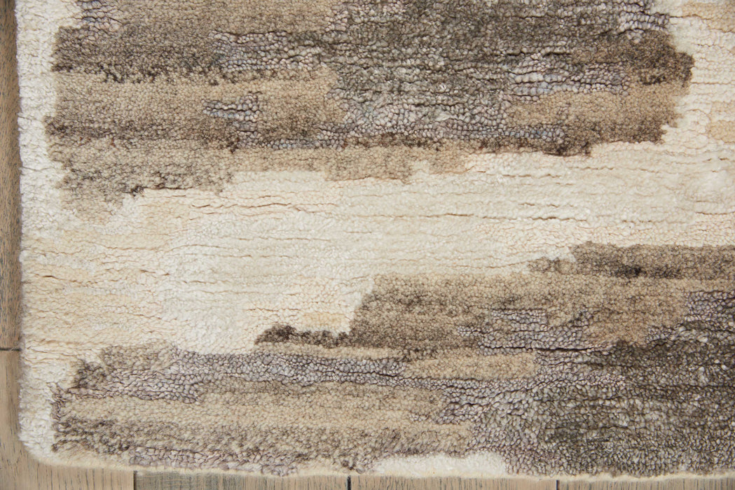 Christopher Guy Wool Marble White Misted Morning CGW12 Wool Blend Contemporary Area Rug - 8 Ft x Round