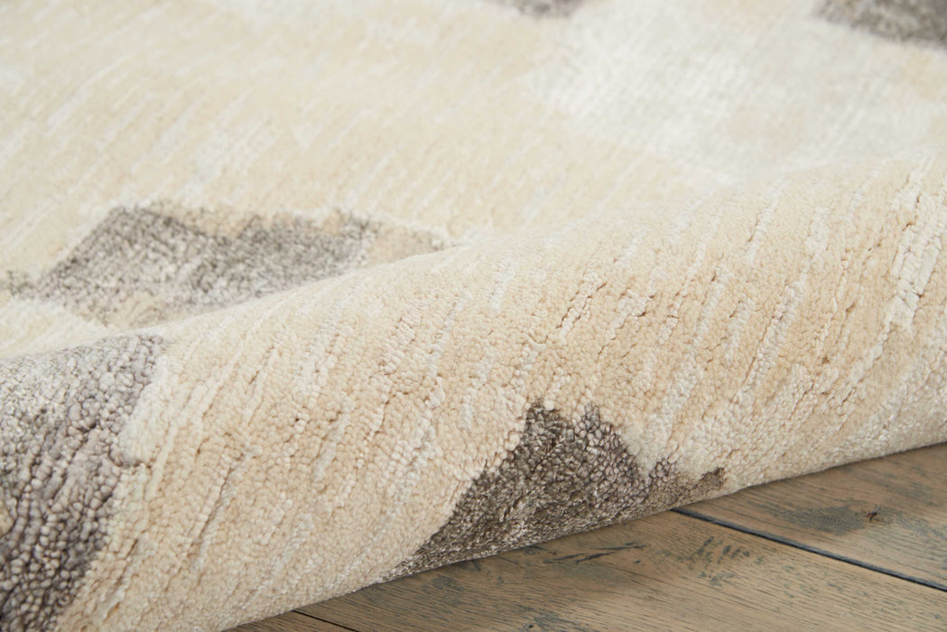 Christopher Guy Wool Marble White Misted Morning CGW12 Wool Blend Contemporary Area Rug - 12 Ft x Square