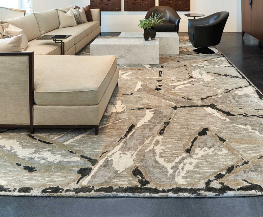 Christopher Guy Wool Silver CGW16 Wool Blend Contemporary Area Rug - 12 Ft x Square