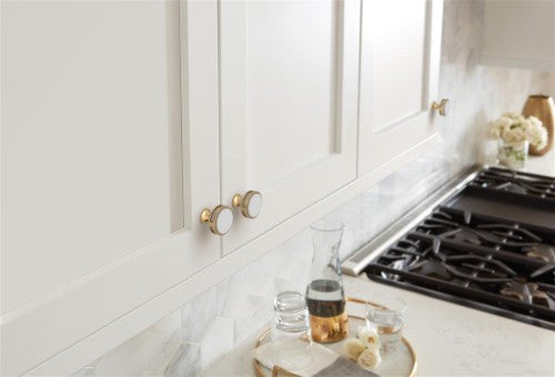 Oberon Zinc & Acrylic Champagne Bronze / Frosted Acrylic Cabinet Knob 5