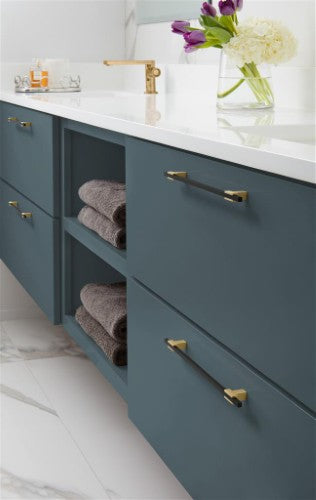 Urbanite Zinc & Aluminum Champagne Bronze / Matte Black Cabinet Pull 18