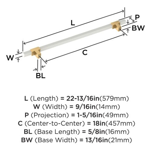 Urbanite Zinc & Aluminum Champagne Bronze / White Appliance Pull 4