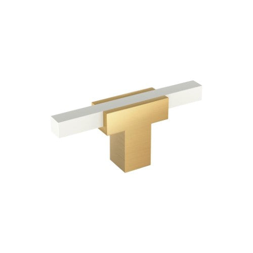 Urbanite Zinc & Aluminum Champagne Bronze / White Cabinet Knob 1