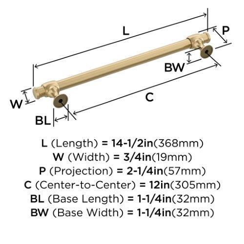 Winsome Zinc Champagne Bronze Appliance Pull 4