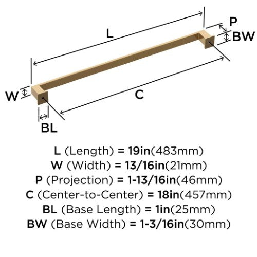 Appoint Zinc Champagne Bronze Appliance Pull 4