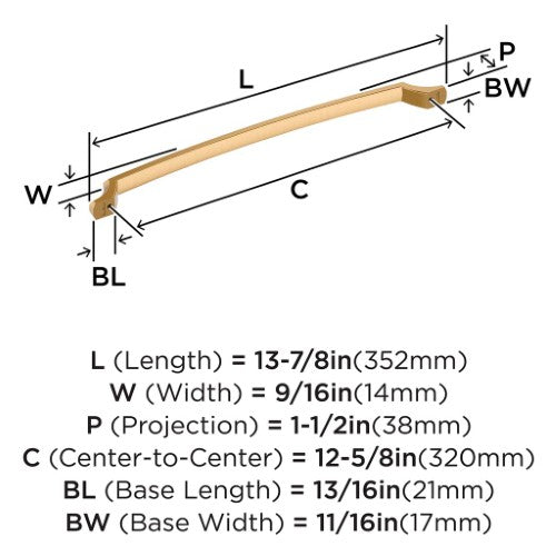 Bellamy Zinc Champagne Bronze Cabinet Pull 15