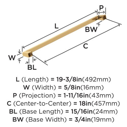 Blackrock Zinc Champagne Bronze Appliance Pull 4