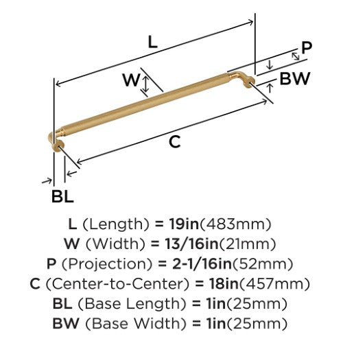 Collet Zinc Champagne Bronze Appliance Pull 4