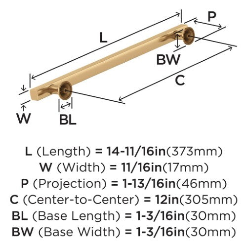 Everett Zinc Champagne Bronze Appliance Pull 3