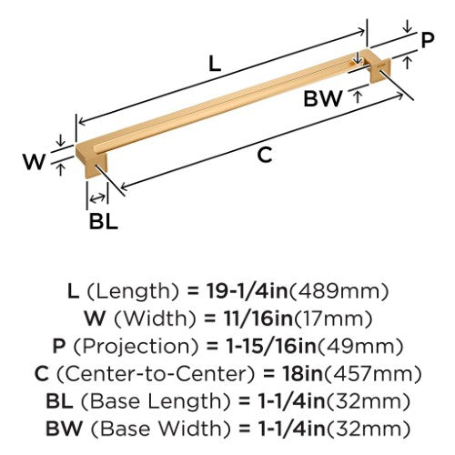 Lintel Zinc Champagne Bronze Appliance Pull 4