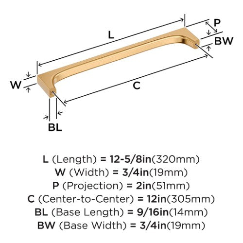 Merced Zinc Champagne Bronze Appliance Pull 3