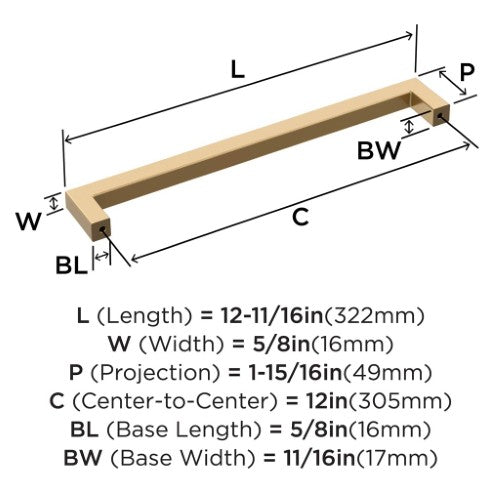 Monument Zinc Champagne Bronze Appliance Pull 3